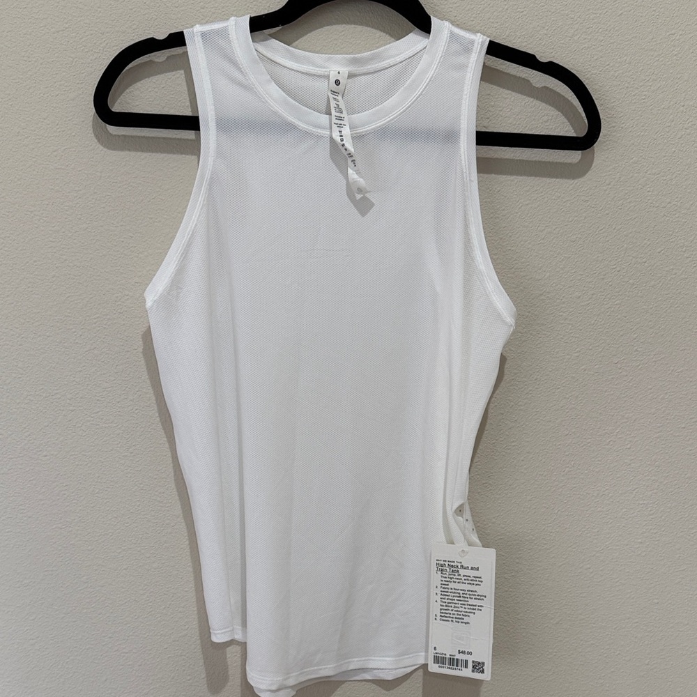 lululemon athletica White Mesh Crewneck Tank